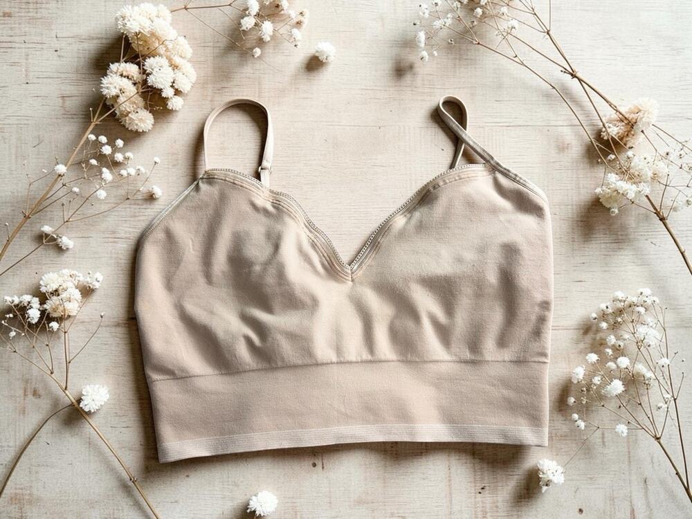 Jockey Natural Beauty Bralette Sz XL Seamless Longline Back Closure Nude New